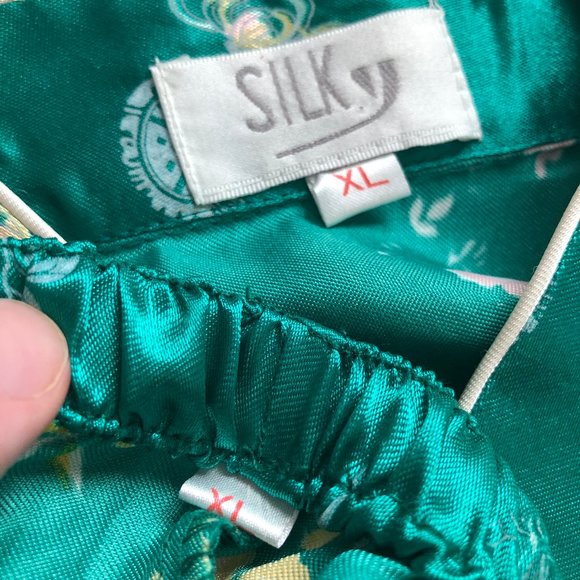 Stunning Vintage Silky Floral Matching Pants & Shirt Set Traditional Asia Inspo - Picture 5 of 7